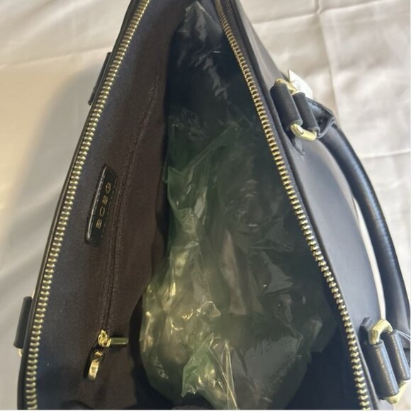 BCBG NWT Ivy Dome Satchel Black with Detachable Strap Shoulder Handbag Large - Picture 8 of 14